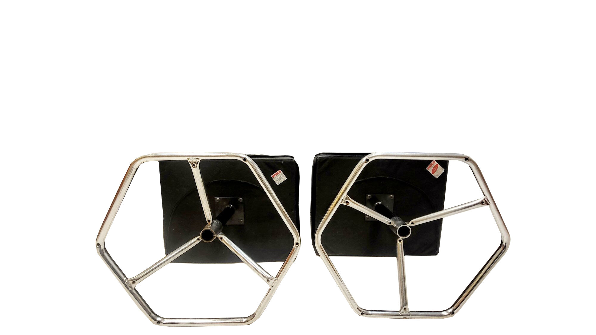 2 leather stools