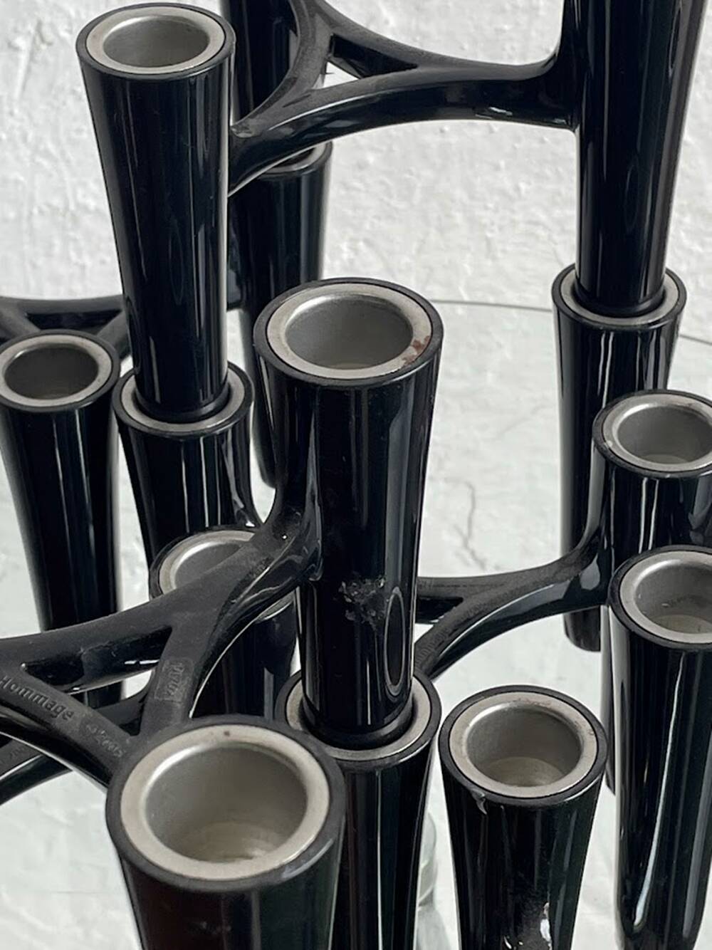 Set of 7 Black Candle Holders Design Koziol Hommage 2005 Germany