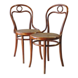 Set of 2 Thonet chairs N°31, 1885, antique cannages