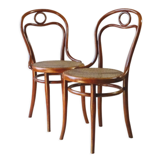 Set of 2 Thonet chairs N°31, 1885, antique cannages