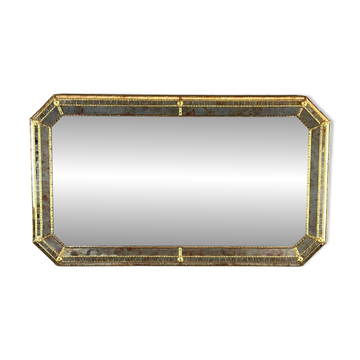 Large rectangular beveled mirror, 20th century