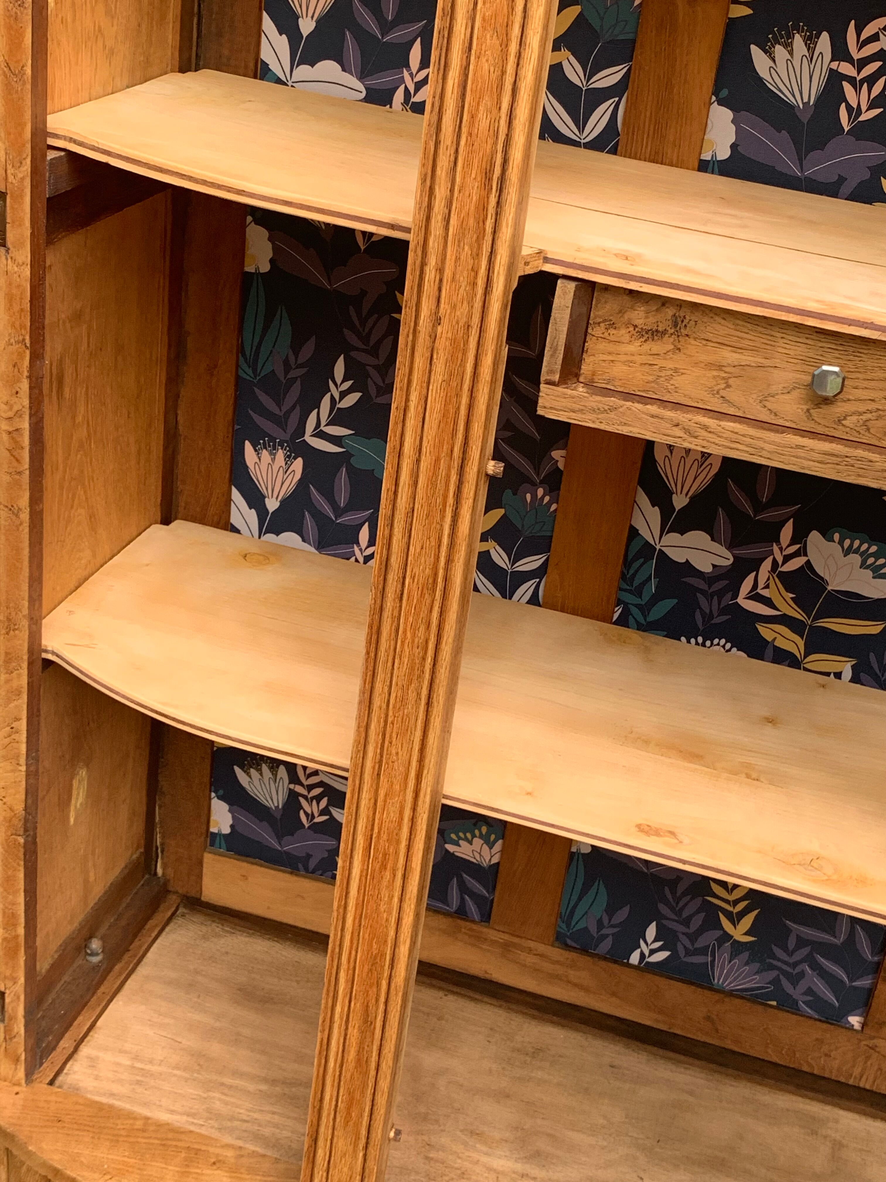 Parisian art deco wardrobe solid raw oak 1930