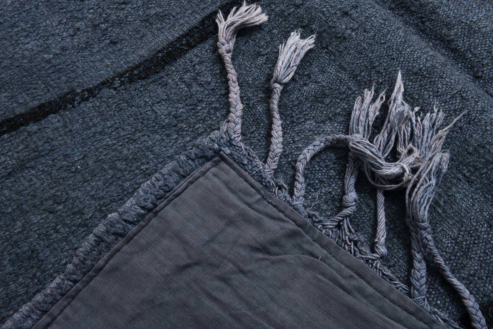 Blue & Black Ethnic Vintage Kilim Rug, 174x204Cm