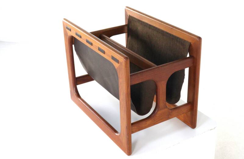 Salin mobler magazine rack - danish design leather + teak
