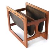 Salin mobler magazine rack - danish design leather + teak
