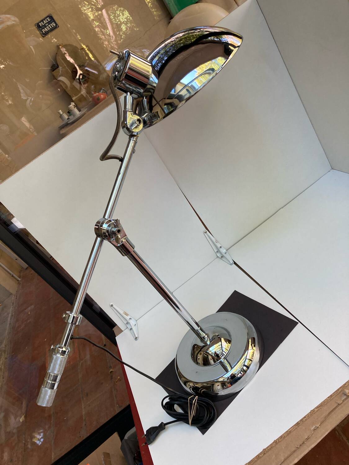 Vintage 90s chrome articulated interior lamp