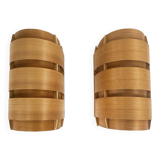 Pair of V155 wall lights in pine by Hans-Agne Jakobsson, Sweden, 1960.