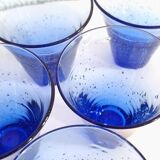 6 Bubble Glass Blue Glasses