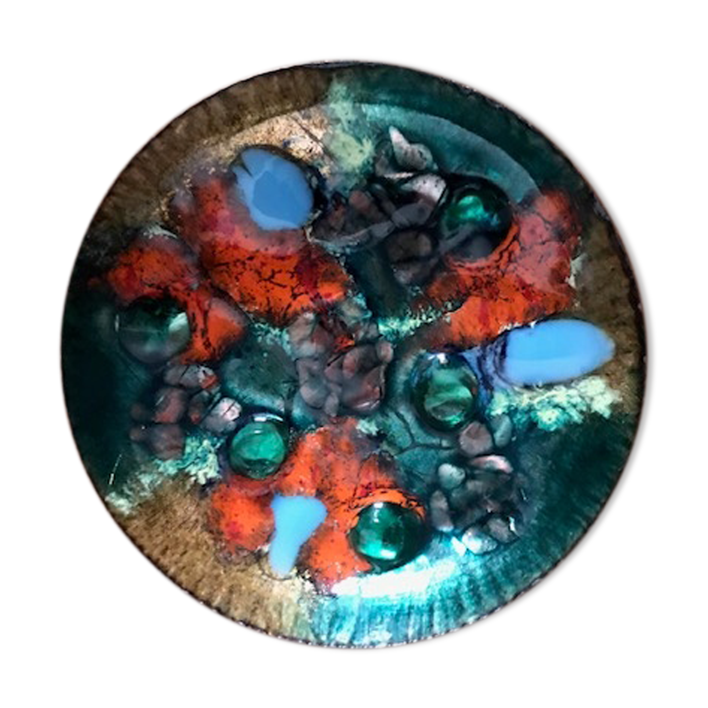 Art email Limoges cup empty-pocket signed 1950/60s