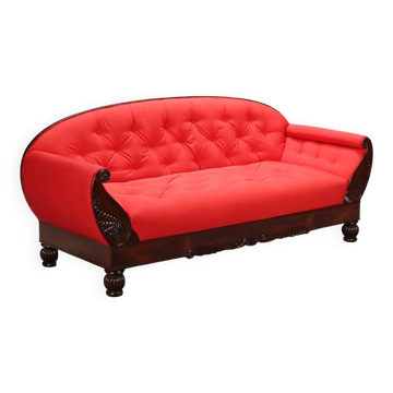 Boat-shaped canapé Restoration in mahogany, Italy, 19th century