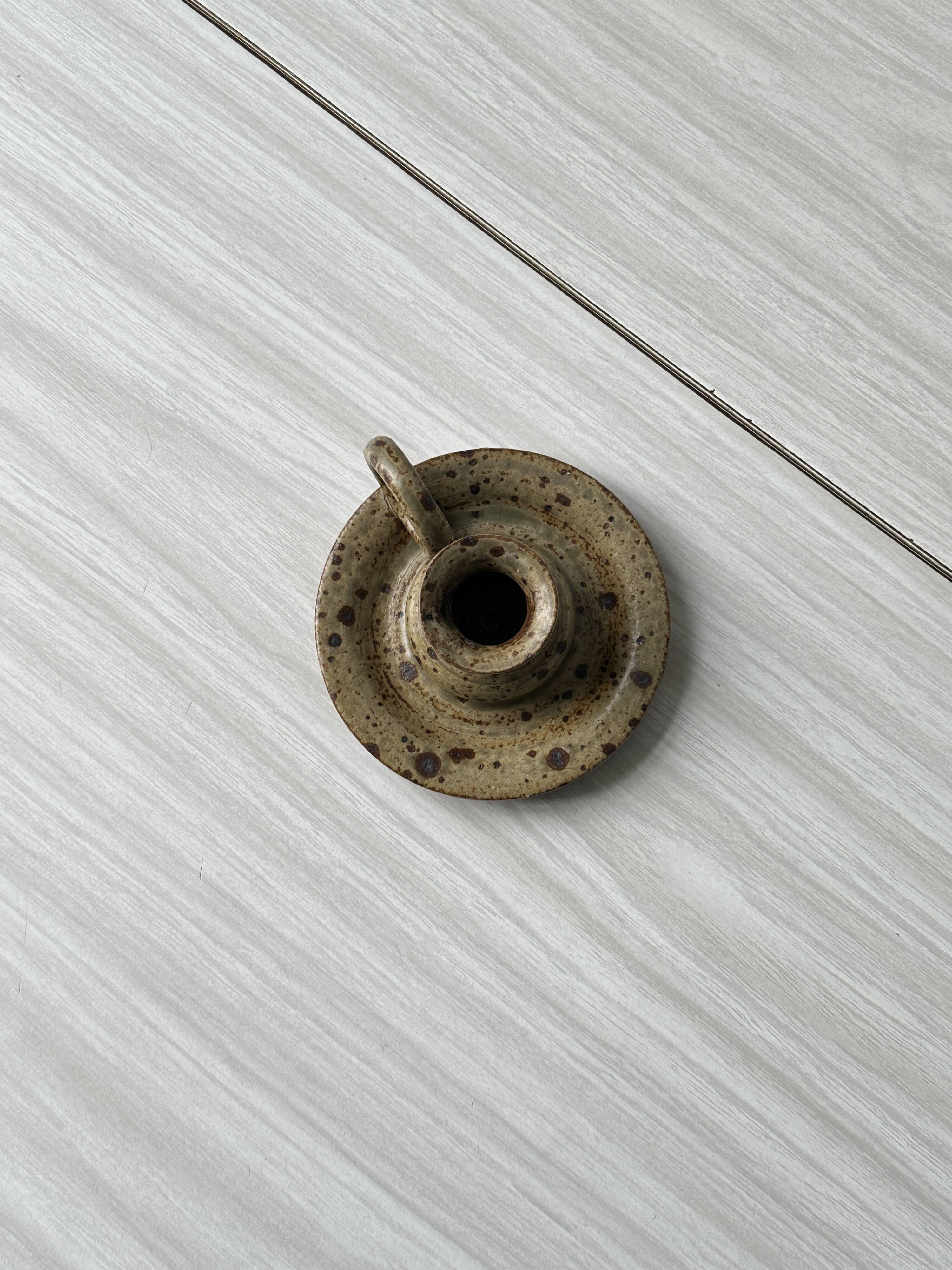 Pyrite stoneware candle holder