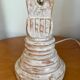 Wooden baluster lamp base with white cherry patina