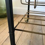 Desserte range-vinyle en formica et laiton années 70