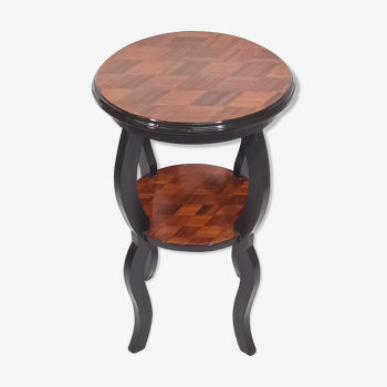 Old Side Table Redesigned with Mahogany Marquetry