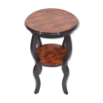 Old Side Table Redesigned with Mahogany Marquetry