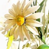 Painted metal flower and bird lamp base