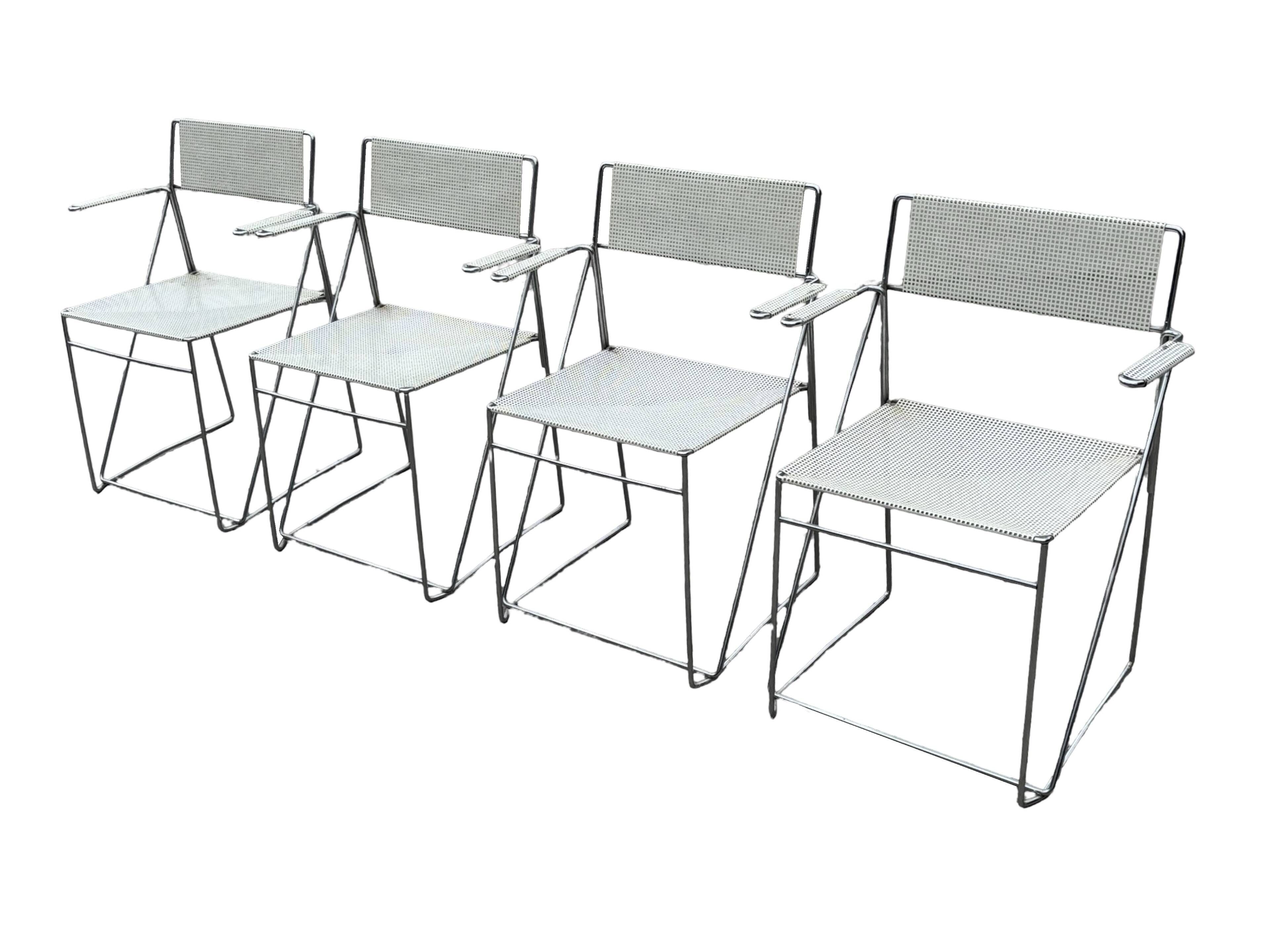 Set of 4 vintage X-Line dining chairs by Niels Jørgen Haugesen Denmark 1977