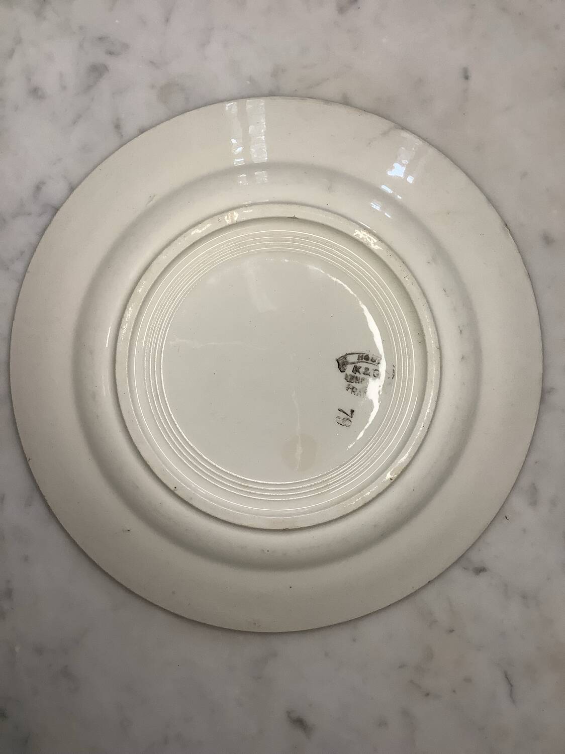 Set of 6 flat plates Sarguemines & Digoin – Holly model