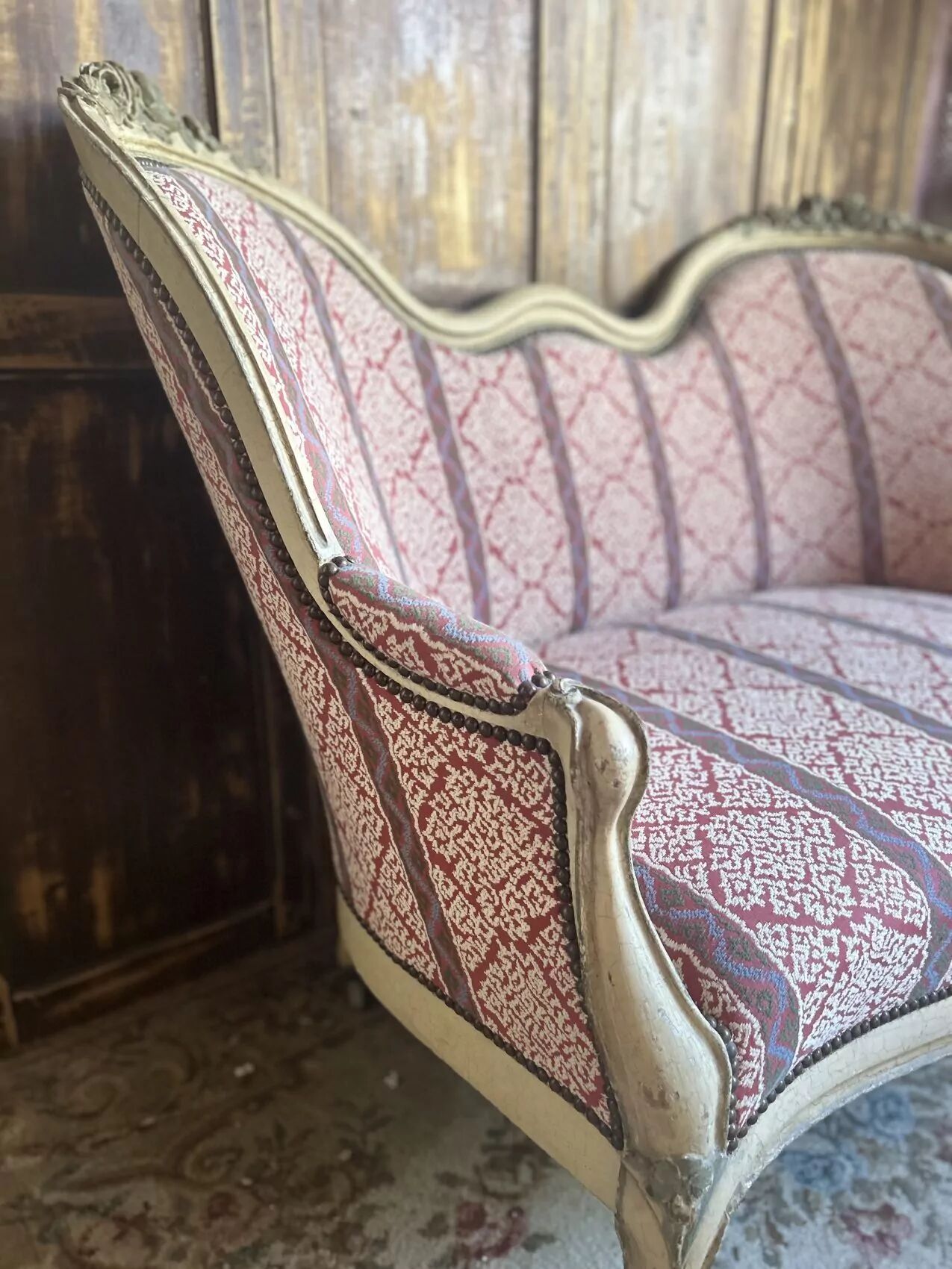 Antique Louis XV style bench – Napoleonic III period – 110 cm