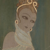 Painted canvas art deco style, contemporary work