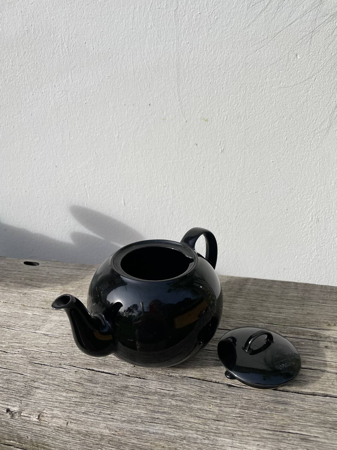 Black fine porcelain teapot