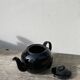 Black fine porcelain teapot