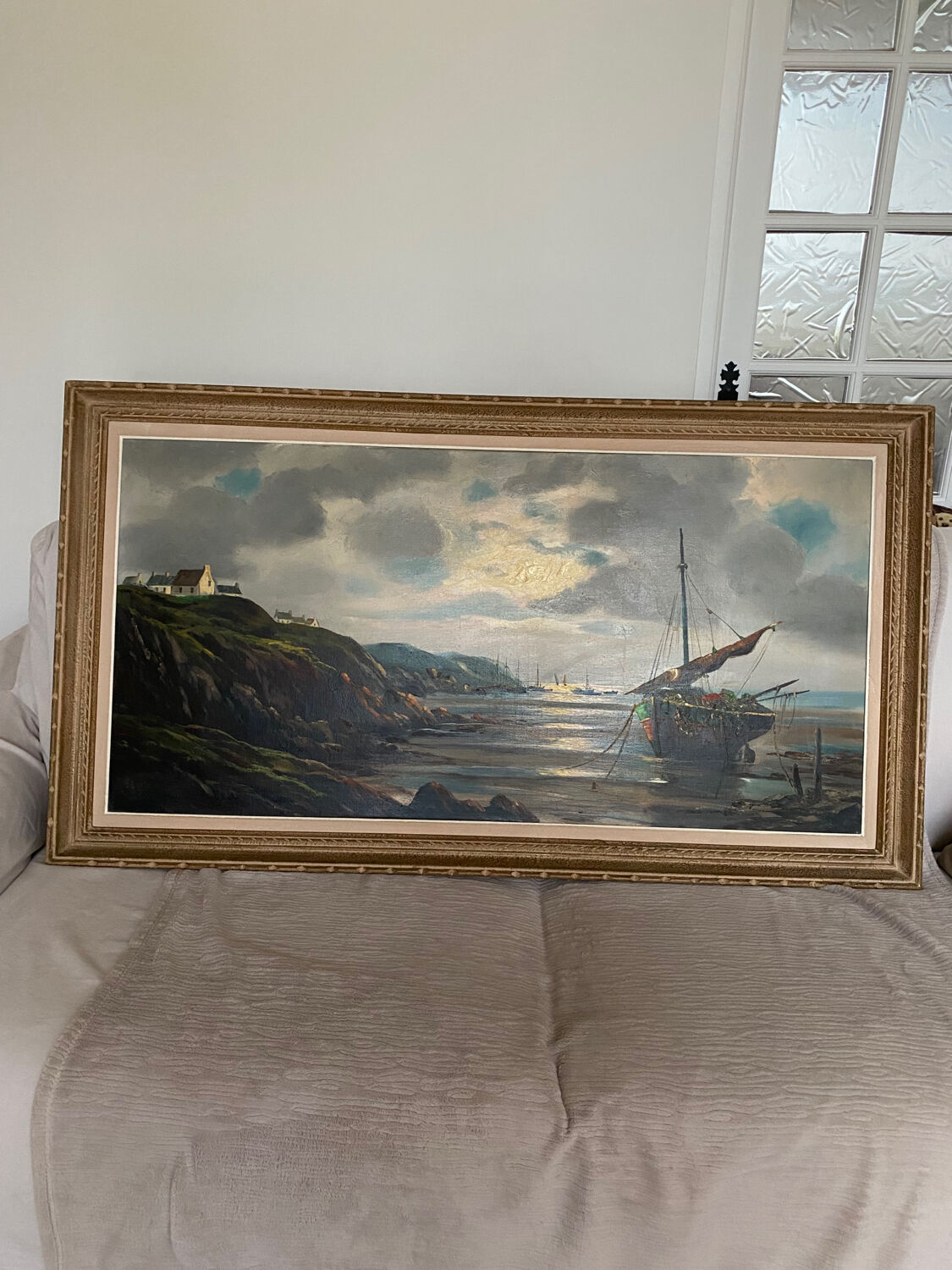 Painting of painted boat Le Mennec