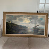 Painting of painted boat Le Mennec