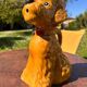 Vintage Brown Caramel Glazed Ceramic Poodle Carafe Pitcher