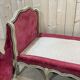 Louis XV style daybed in painted wood and covered with a red velvet