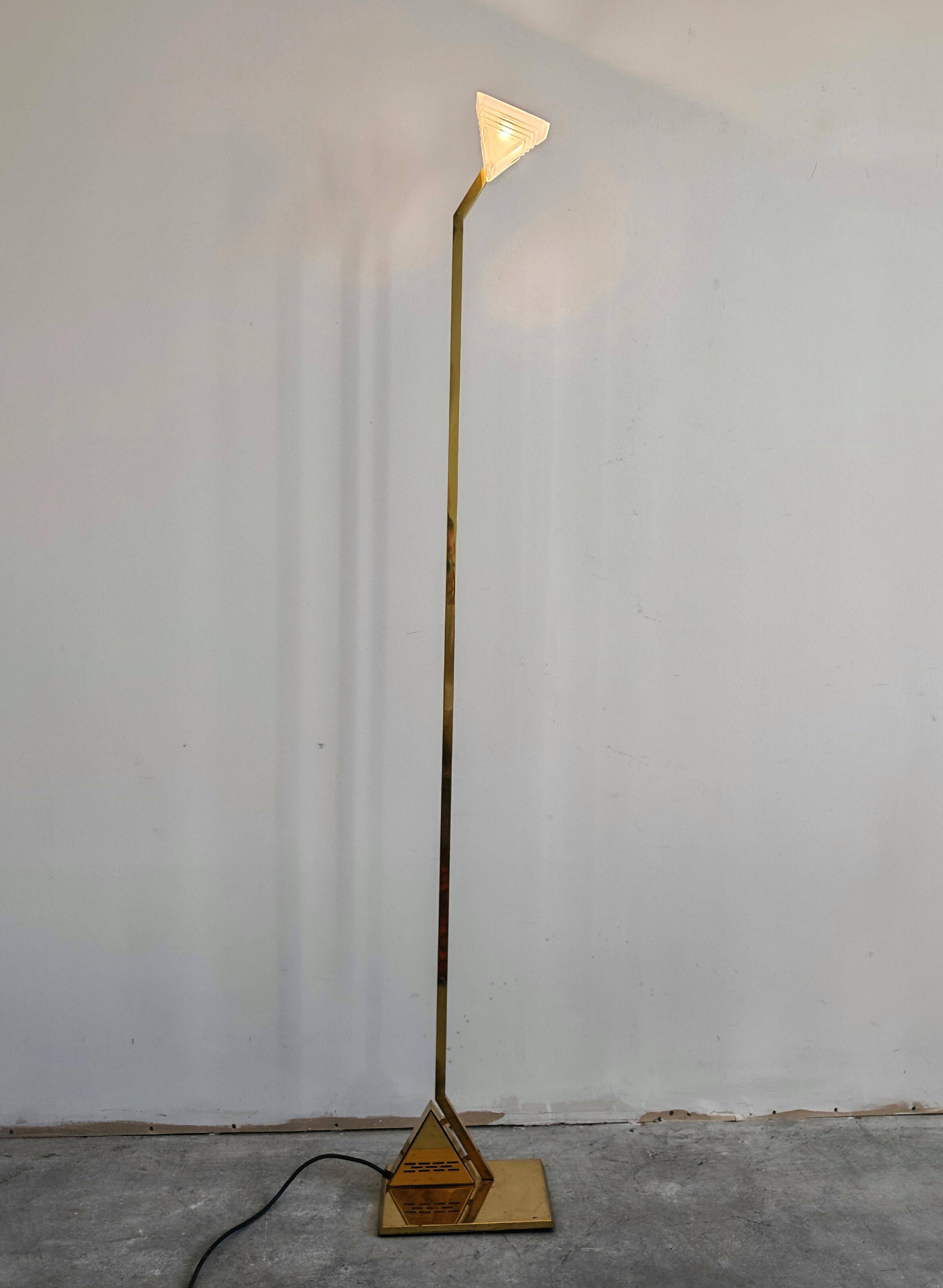 Mid Century Modern brass floor lamp by Peill & Putzler