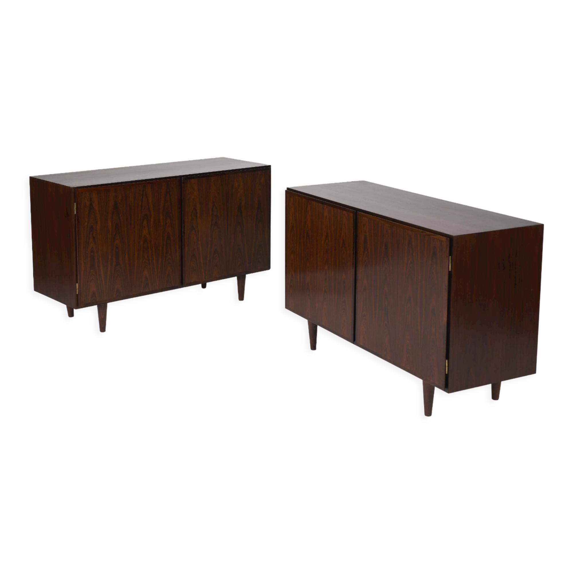 Pair of Scandinavian rosewood sideboard Omann Jun 1960s