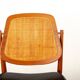 6 Danish chairs in teak, caning and leather, model FD 187 by Arne Vodder.