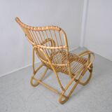 Fauteuil rotin 1960