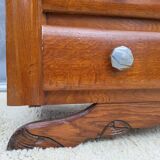 1930 Art Deco chest of drawers with recessed pink marble