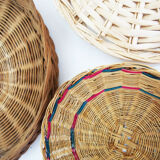 Wall composition of 7 wicker baskets