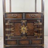 Etagère Cabinet En Bois Et Laiton, Fin XIXe / Début XXe