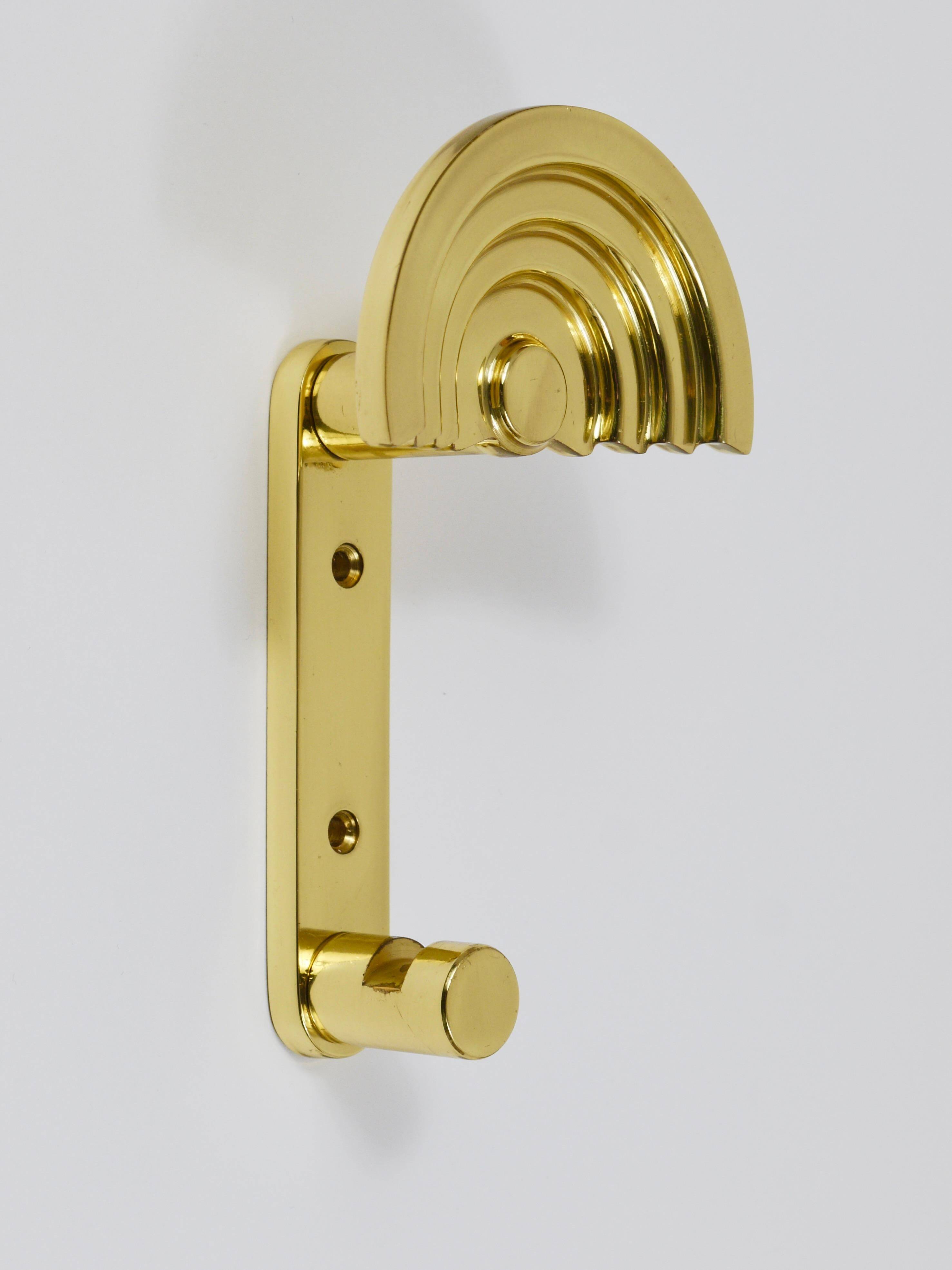 13 Postmodern Brass Wall Hooks by Ettore Sottsass, 1985, Valli & Valli Italy