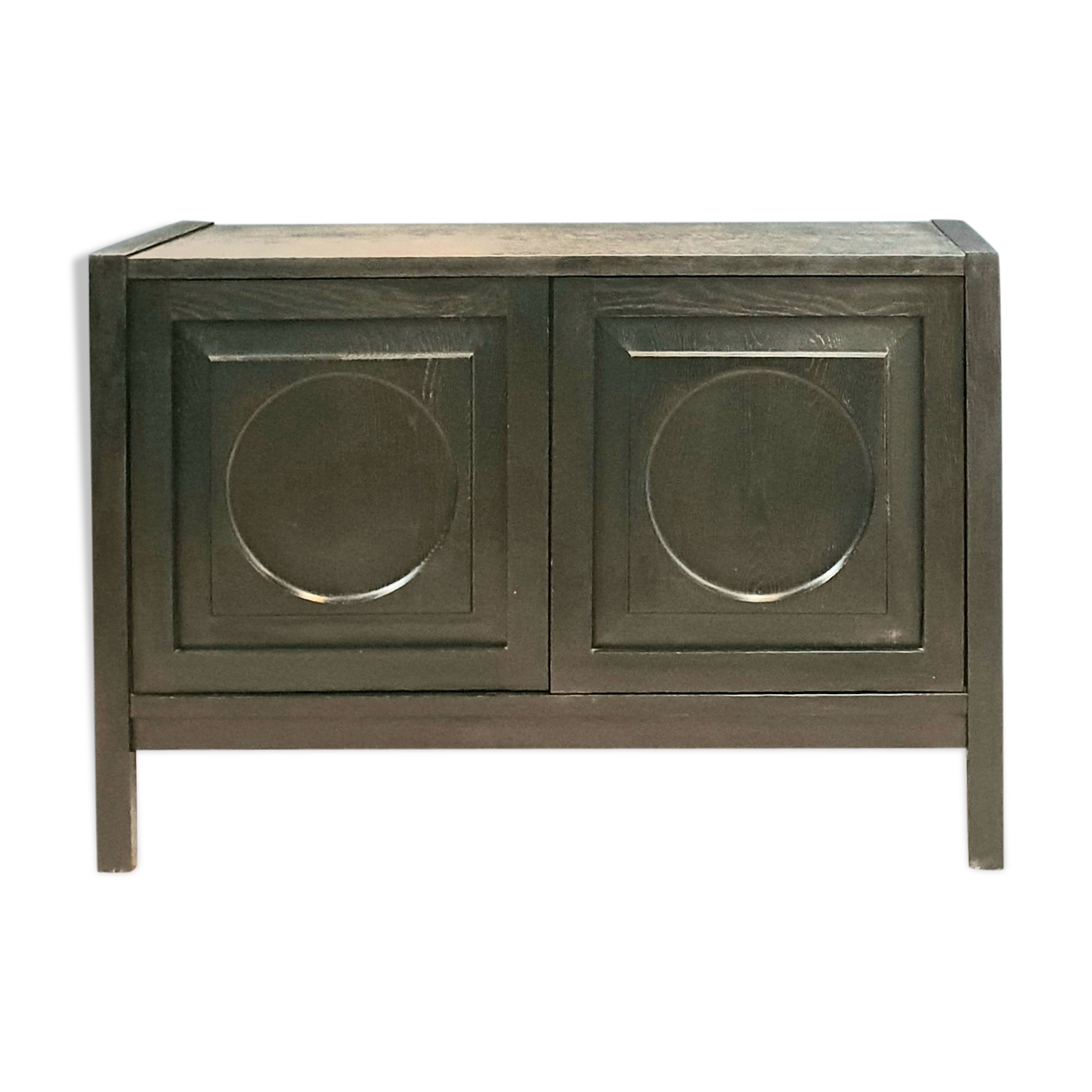 Brutalist buffet in tinned oak.