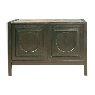 Brutalist buffet in tinned oak.