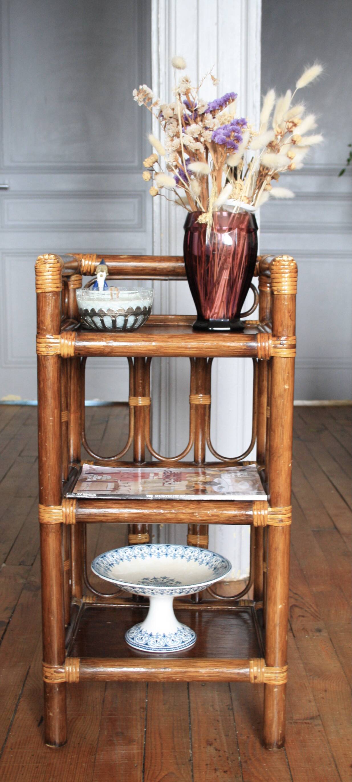 Bamboo & rattan shelf