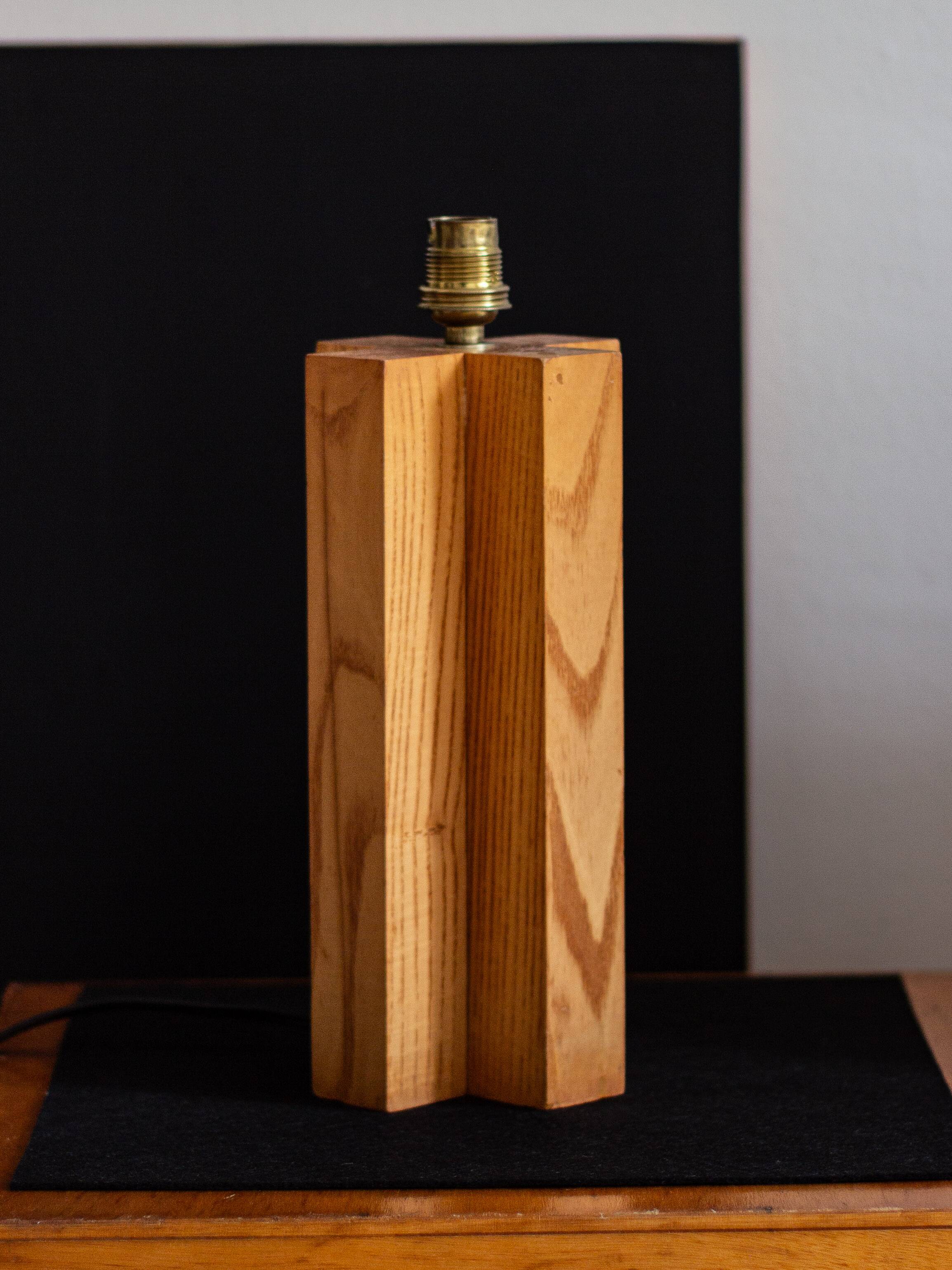 Wooden lamp base in a cross shape, 1970s-80s