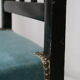 Chair prie-dieu style Napoleon III blackened wood openwork velvet blue