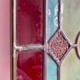 Pair of 1900 polychrome stained glass windows