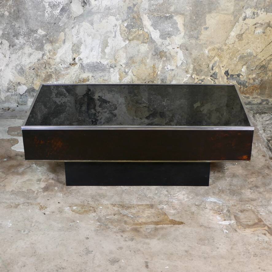 Tortoiseshell plexiglass coffee table, 1970s