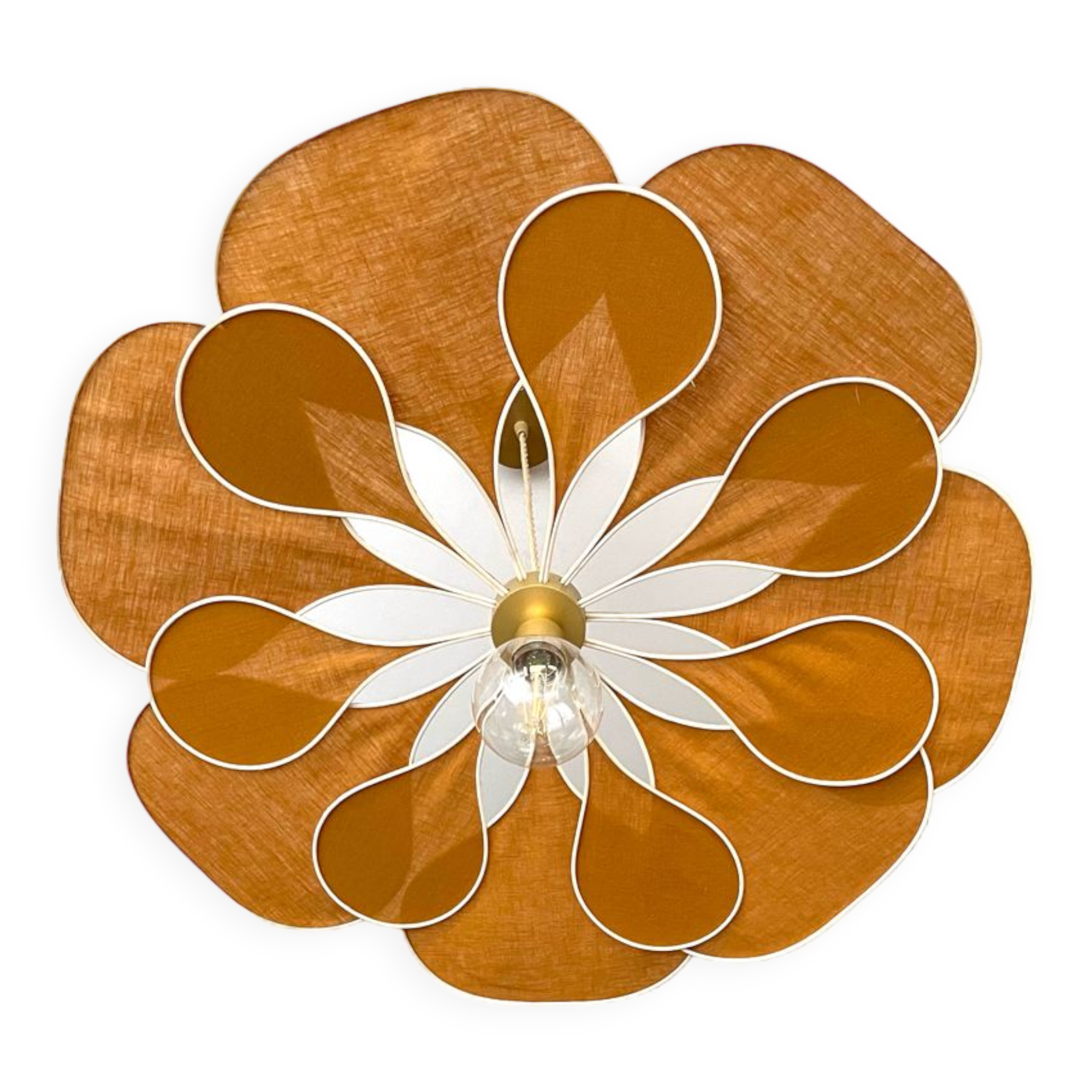 Floral suspension linen and rattan