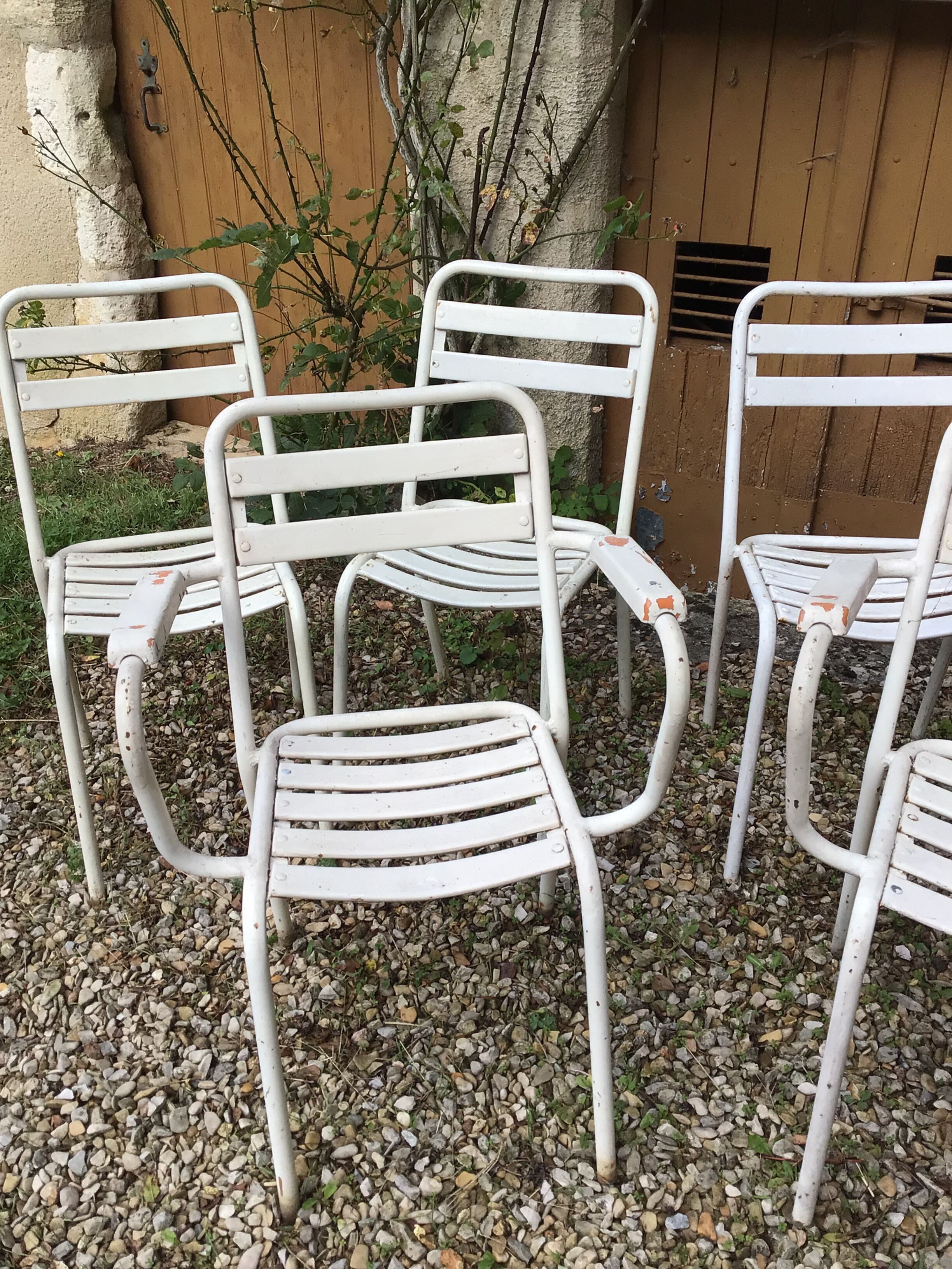 Ensemble de chaises et fauteuils de jardin Tolix 1950
