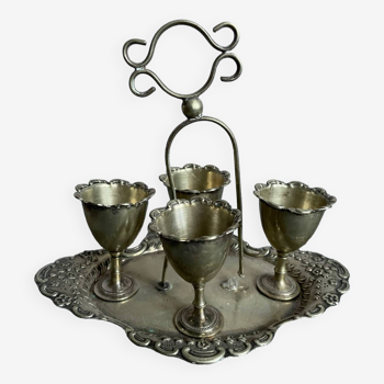 Old egg service in nickel silver metal