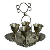 Antique egg set in nickel silver metal