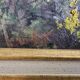 Oil painting on Isorel - Mediterranean landscape with Mimosa, signed Greuillet.